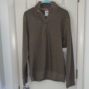 Sonoma Men's Quarter-Zip Sweater in Taupe Heather NWT